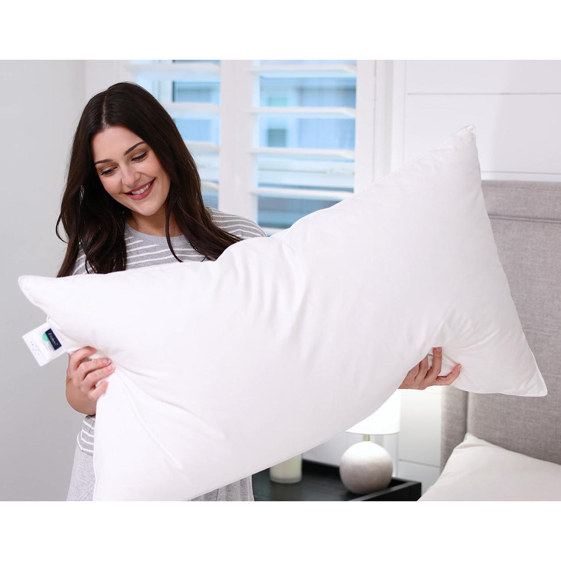 Globon Organic Down Pillows, Premium Down and Kapok Fiber Filling, 100% Cotton 430TC Shell, Medium Firm