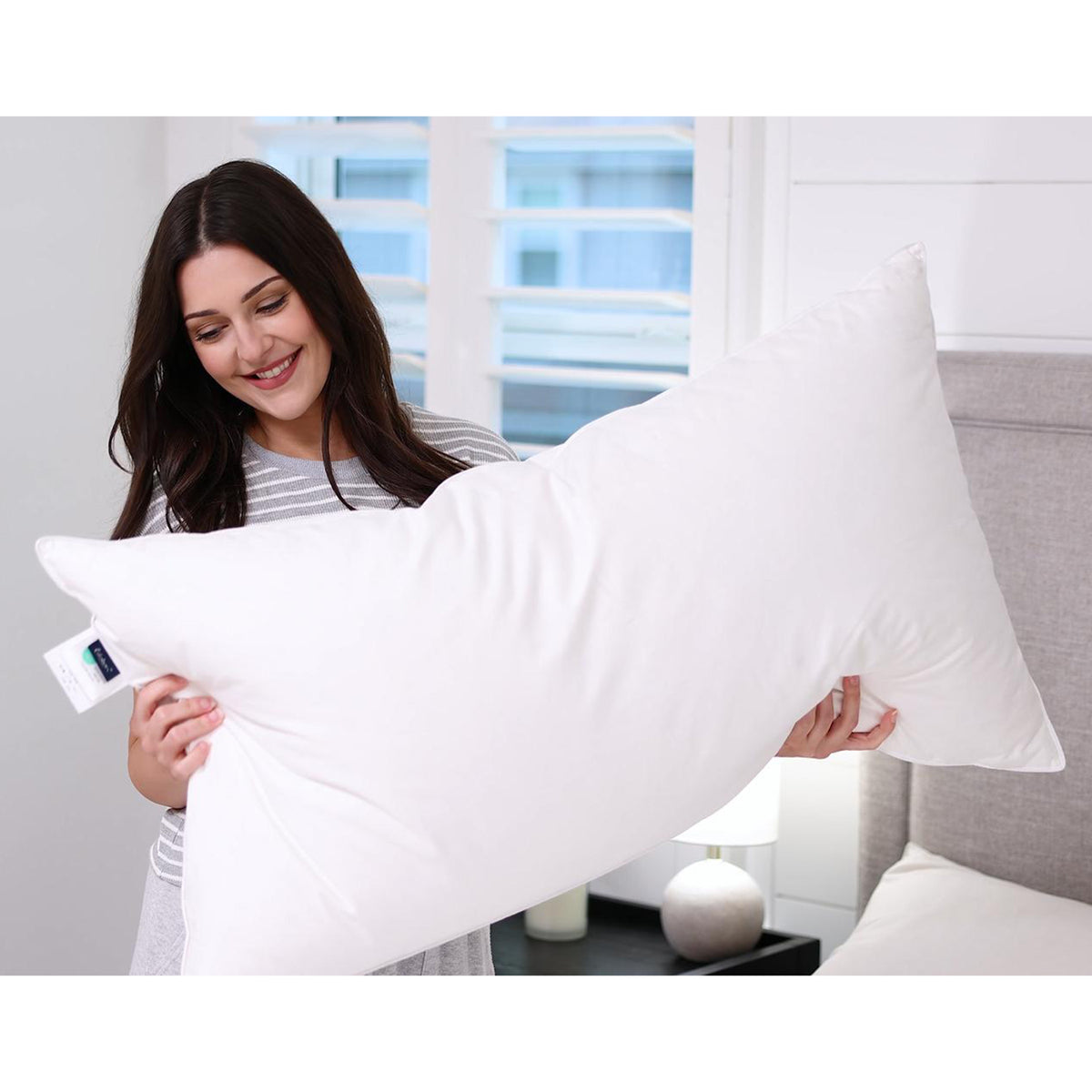 Globon Organic Down Pillows, Premium Down and Kapok Fiber Filling, 100% Cotton 430TC Shell, Medium Firm