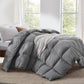 Globon Down Comforter All Season,Ultra-Soft Cotton Shell,680 Fill Power, Medium Warmth , Grey