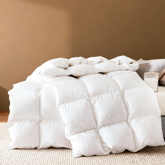 Globon Feather Down Comforter ,100% Cotton Shell , White Color