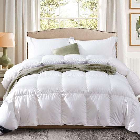 Globon Down Comforter All Season  Noiseless Shell White Color