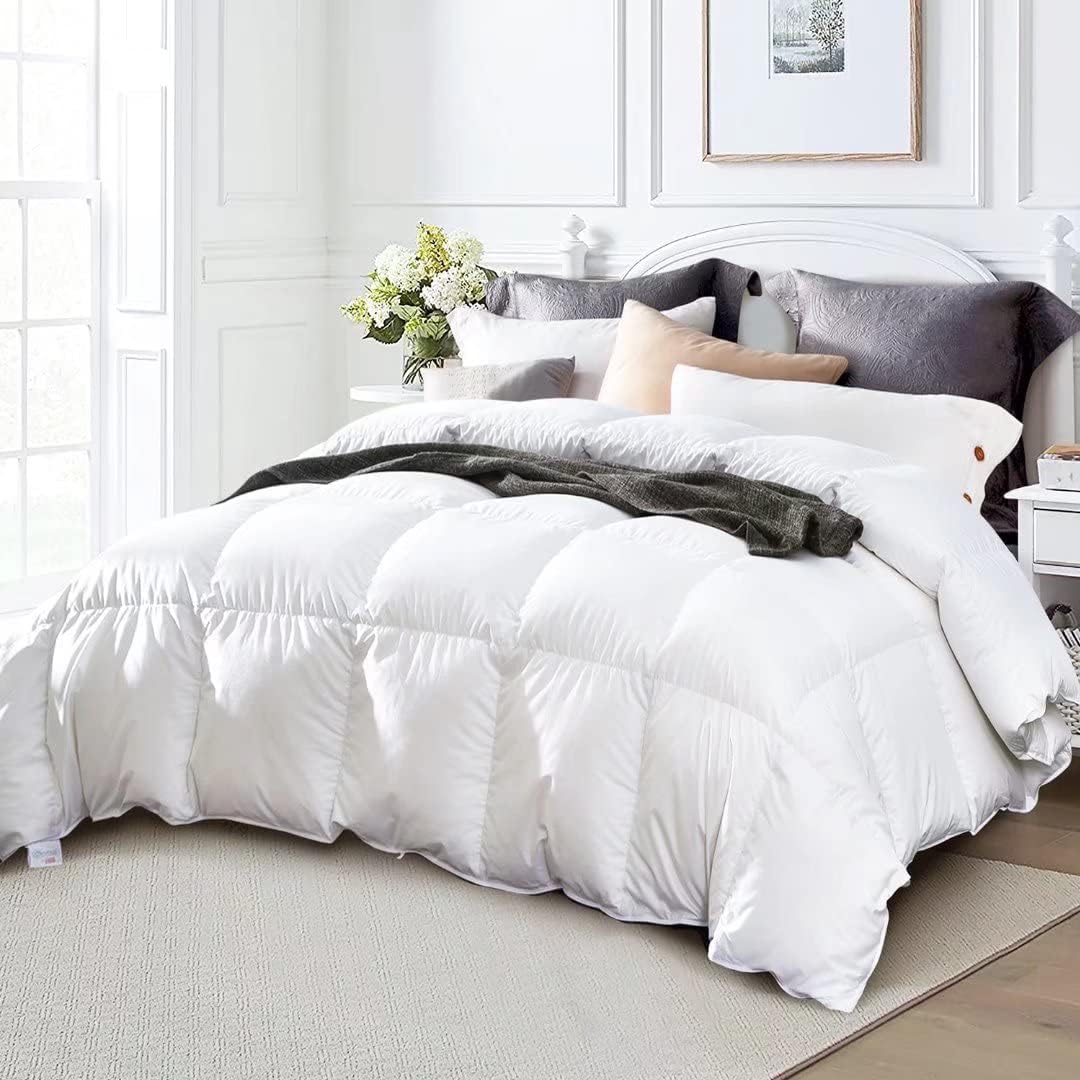 Globon Down Comforter All Season  Noiseless Shell White Color