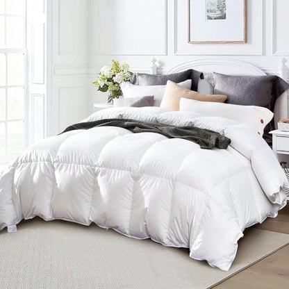 Globon Down Comforter All Season  Noiseless Shell White Color