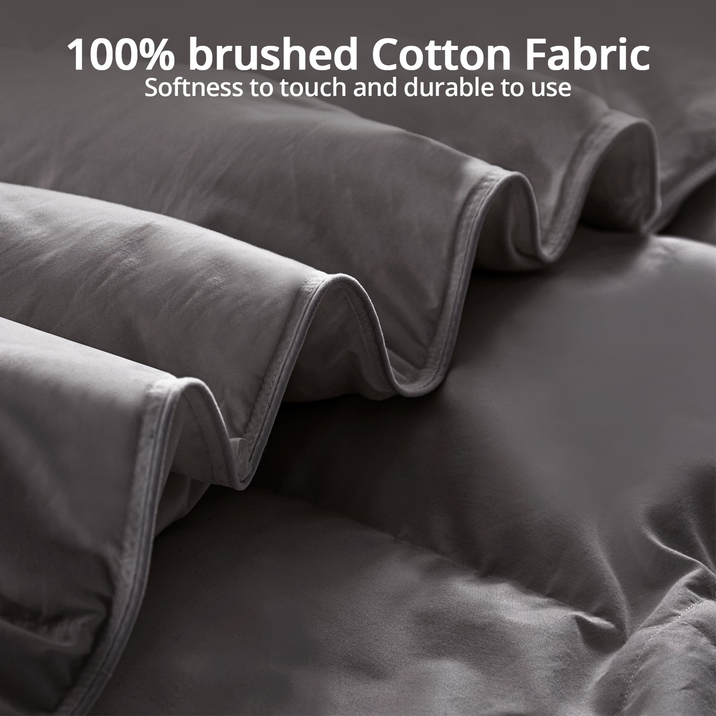 Globon Feather Down Comforter All Season, 100% Cotton Shell, Dark Grey