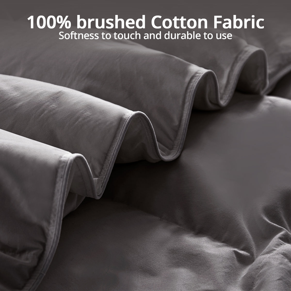 Globon Feather Down Comforter All Season, 100% Cotton Shell, Dark Grey