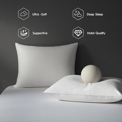 Globon Organic Down Pillows, Premium Down and Kapok Fiber Filling, 100% Cotton 430TC Shell, Medium Firm