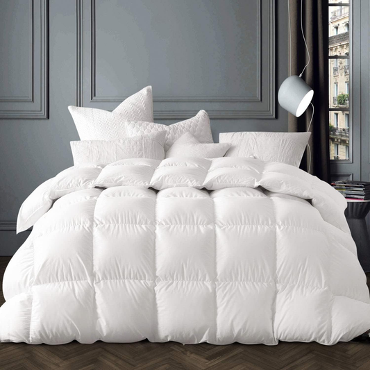 Globon Goose Down Comforter 800 Fill Power,420 Thread Count Ultra Soft Noiseless Shell with Corner Tabs, White
