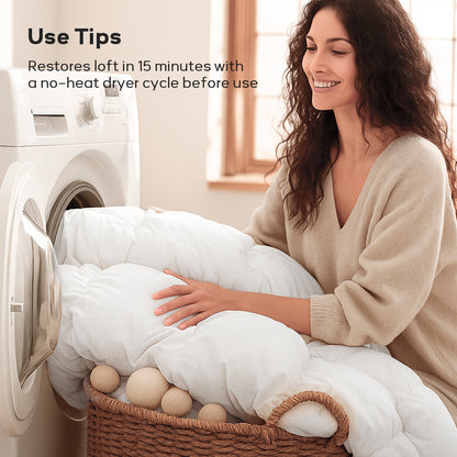 Globon Feather Down Comforter ,100% Cotton Shell , White Color