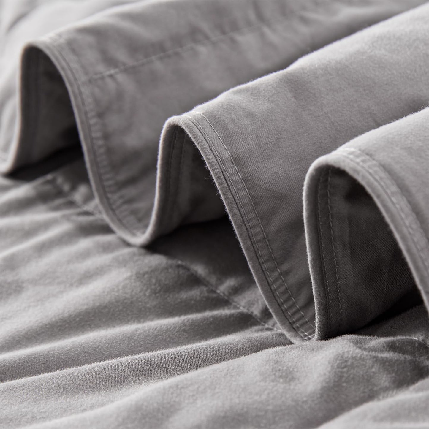 Globon Summer Down Blanket , Extra Lightweight  for Hot Sleepers, Noiseless & Extra Soft,12 Ounce Fill Weight, Grey