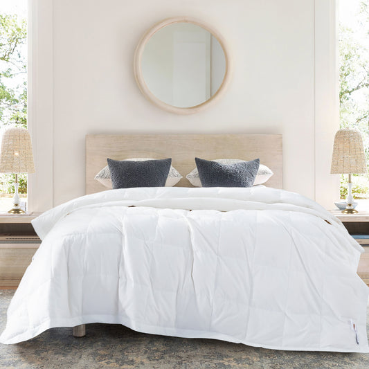 Globon Lightweight Goose Down Comforter King Size, Summer Blanket for Hot Sleepers, Soft Noiseless Shell, White